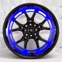RIN 17X8.5 4-100/114.3 R1 SPORT QC1180 MATTE BLACK FACE+MATTE BLUE RING ET20 CB7