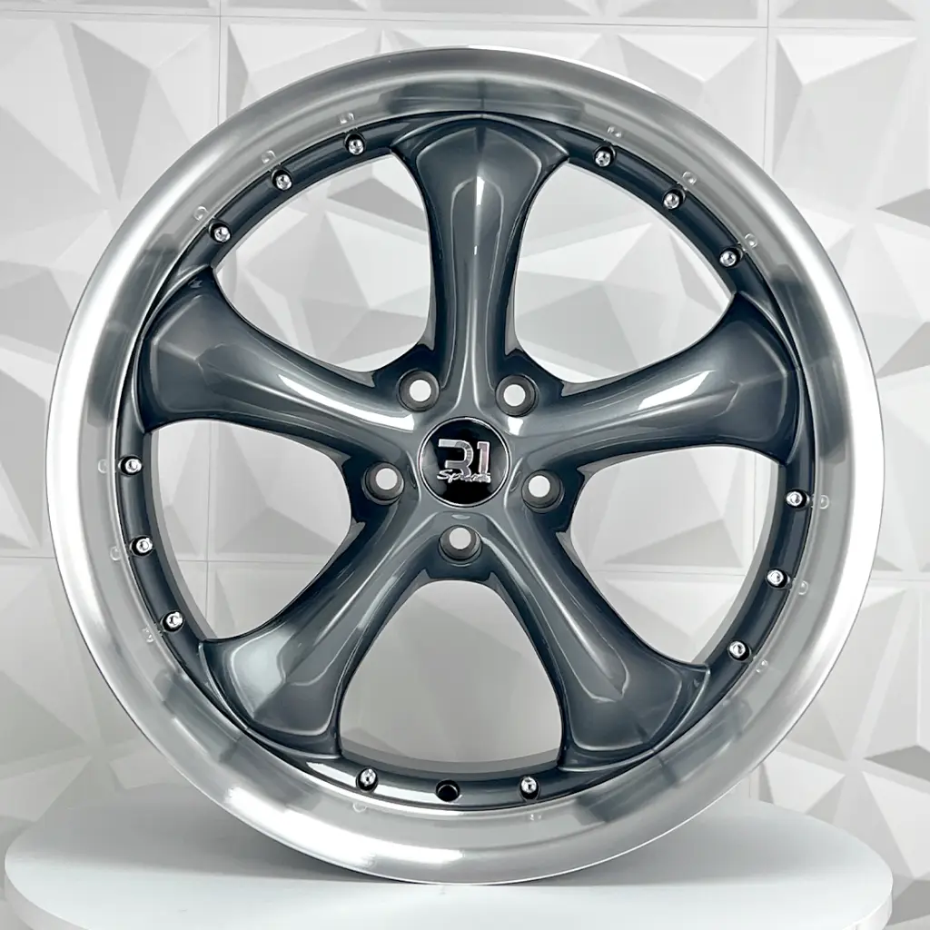 RIN 20X8.5 5-114.3 R1 SPORT A5061F GUNMETAL MI CHROME RIVETS ET15 CB73.1